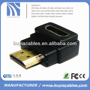Preto Ouro macho HDMI para hdmi fêmea conector adaptador
